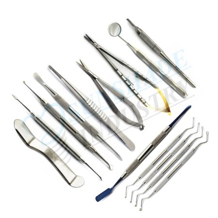 Micro Periodontal Periosteal Oral Surgery Kit Elevators Lucas Curettes Forceps
